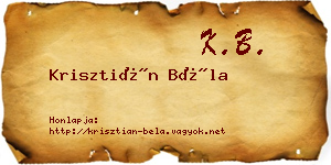 Krisztián Béla névjegykártya