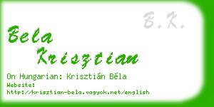 bela krisztian business card